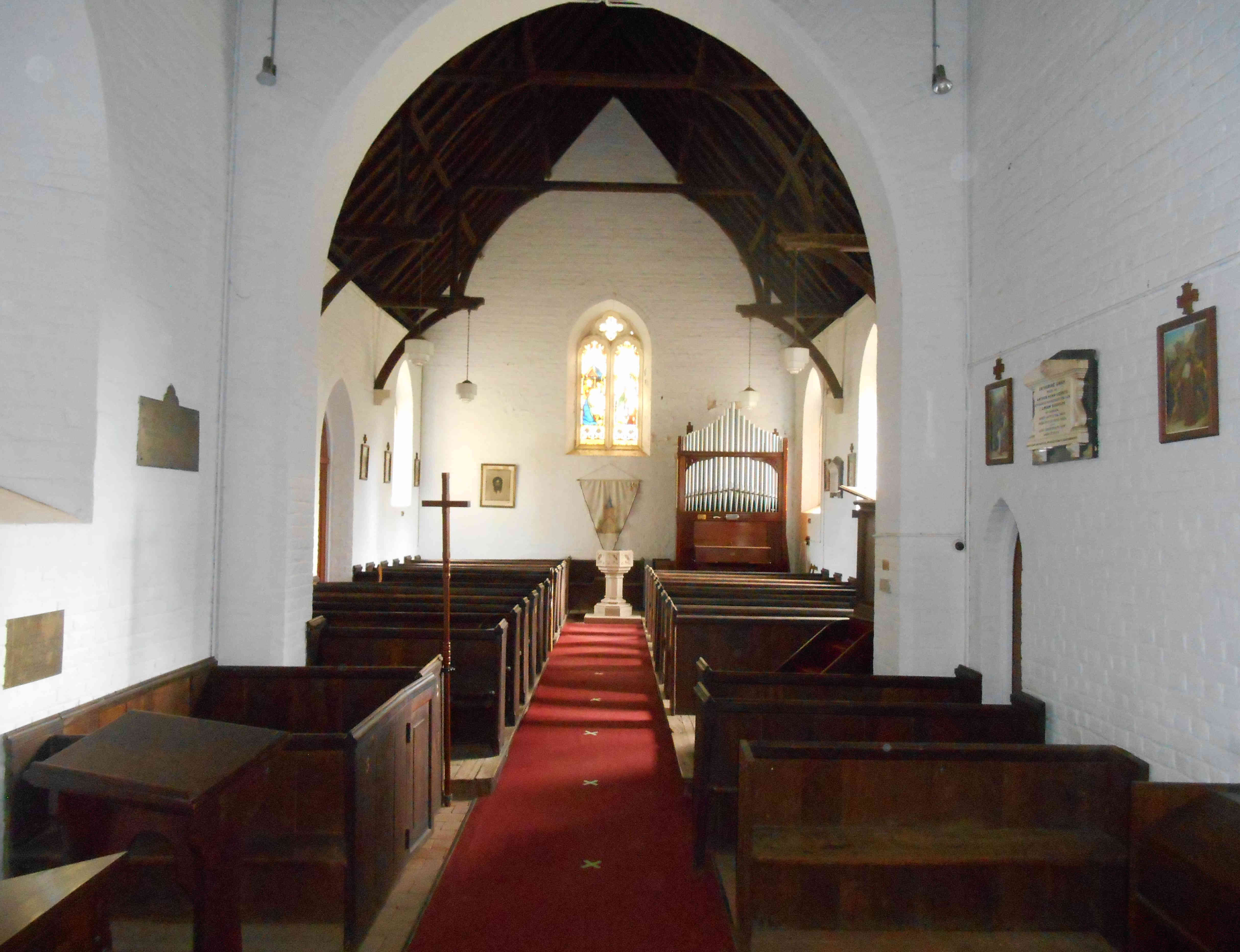 Church interior and memorials